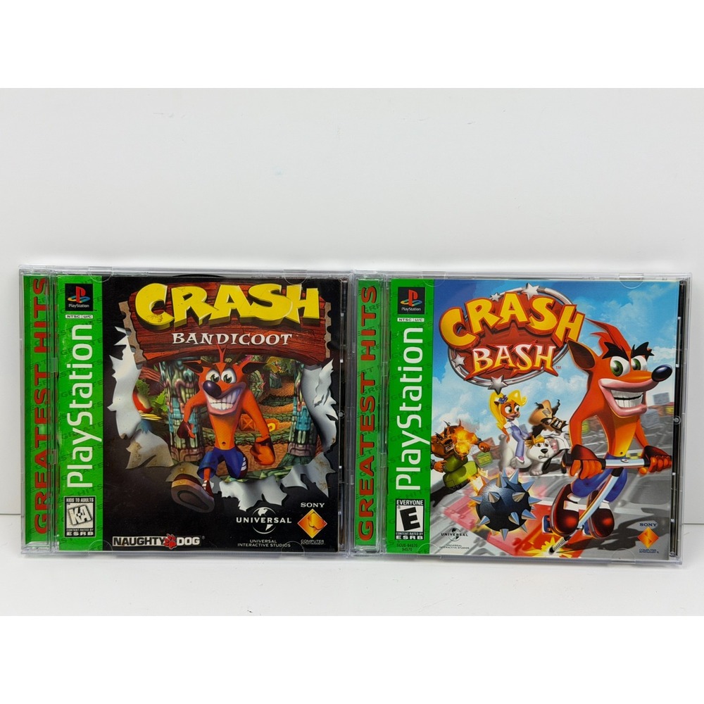 Crash Bandicoot & Crash Bash Sony PlayStation 1 PS1 Complete Tested Discs Great